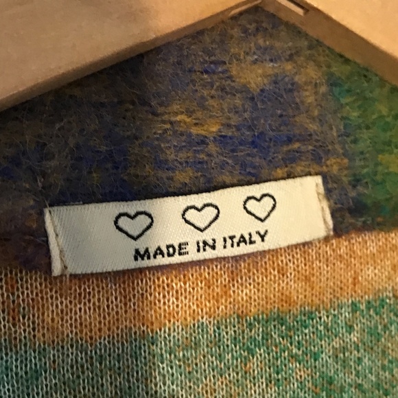 ITALY Shacket Lana Wool Color Block Single Breasted Julian Emily In Paris OS - Picture 9 of 10